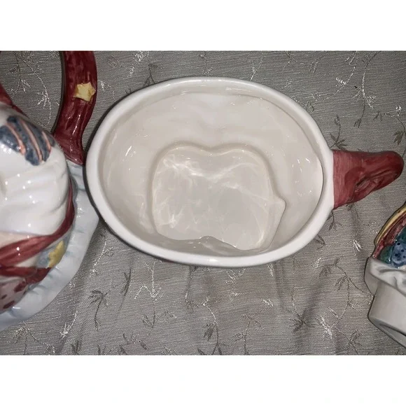 Vtg Teapot Patchwork Angel 1996 Cosmos For H.O.L. 3 Piece Tea For One Tea Pot - Picture 12 of 16